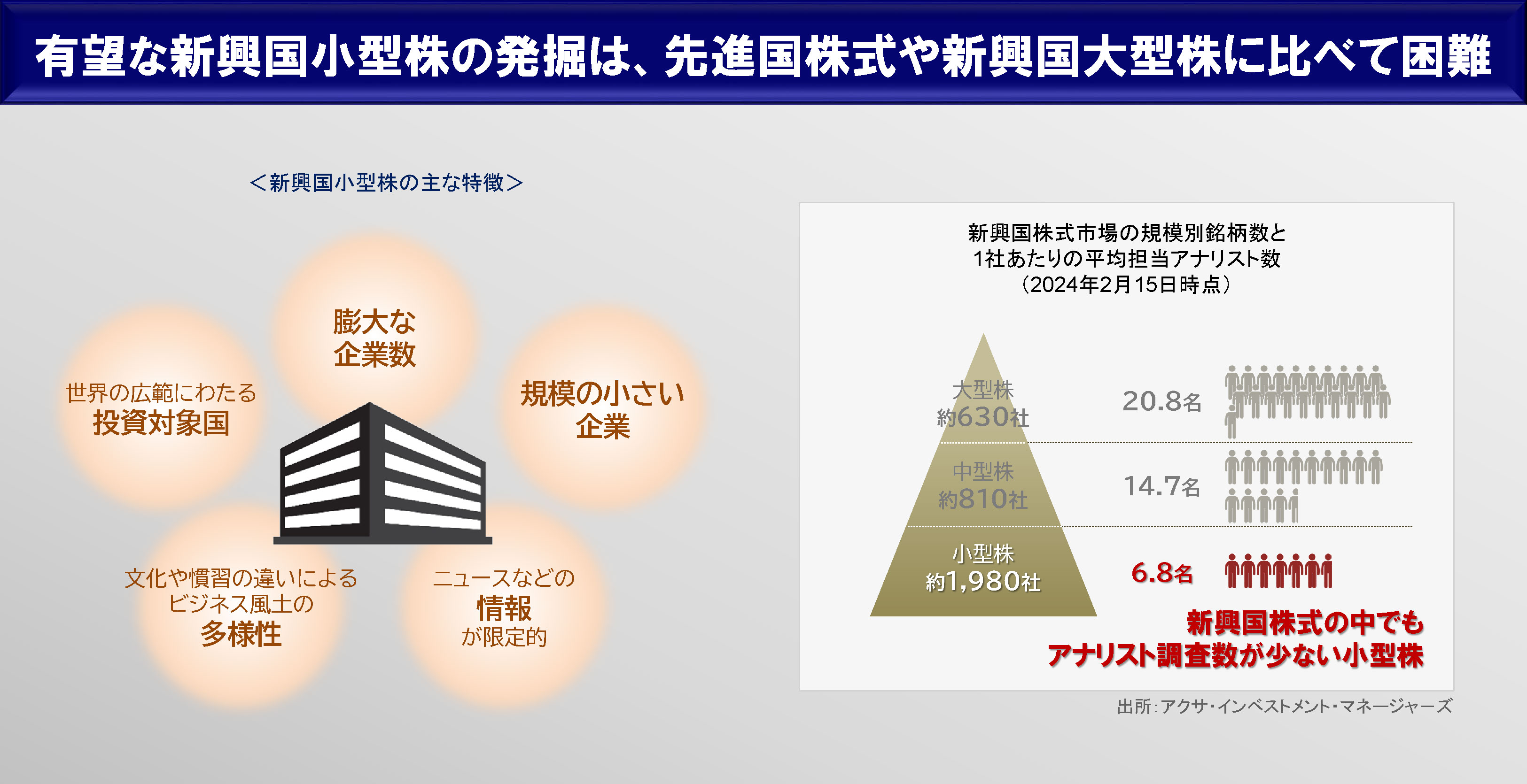 有望な新興国小型株の発掘は、先進国株式や新興国大型株に比べて困難